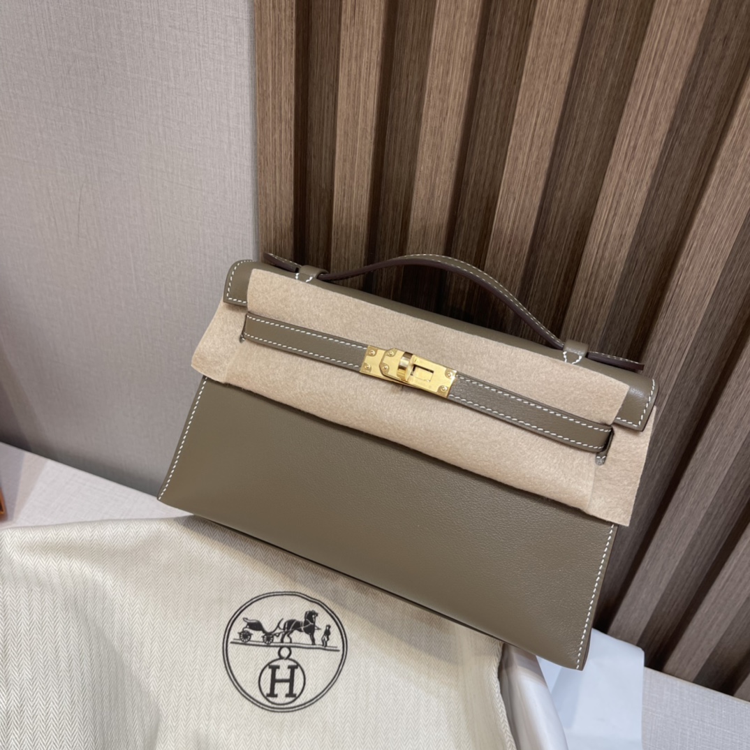 HERMES 爱马仕Mini Kelly 1代 8C Gri Elephant 大象灰 22cm 金扣 Swift皮 Birkinx娇娇名品