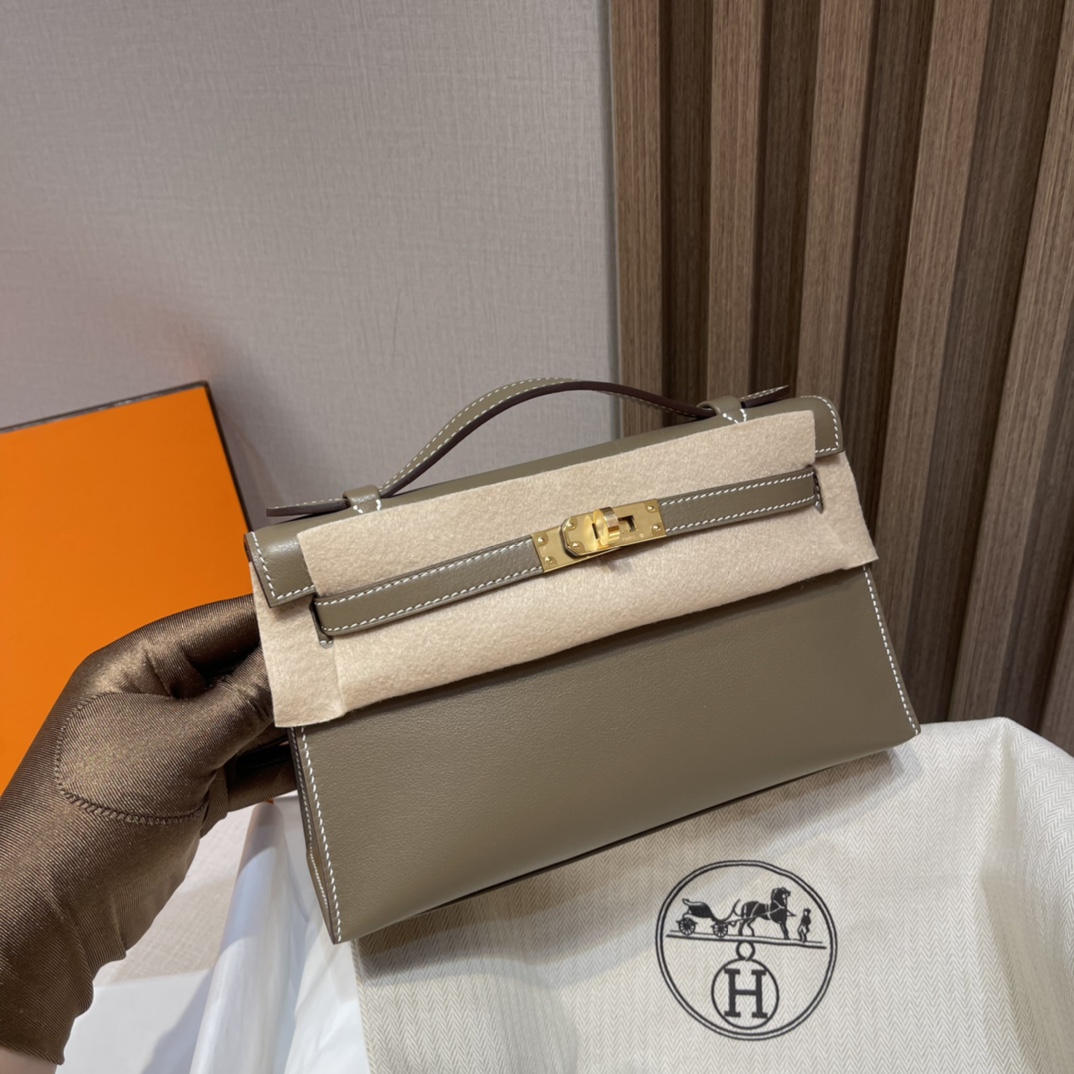 HERMES 爱马仕Mini Kelly 1代 8C Gri Elephant 大象灰 22cm 金扣 Swift皮 Birkinx娇娇名品