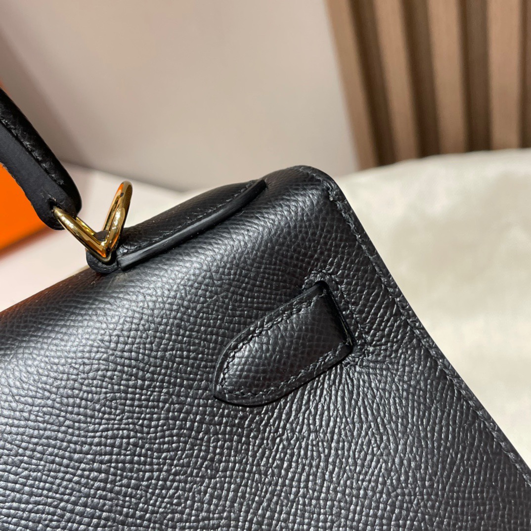 HERMES 爱马仕 Kelly 28cm Epsom皮 CC89 Nior经典黑 进口蜜蜡线 全手工制作
