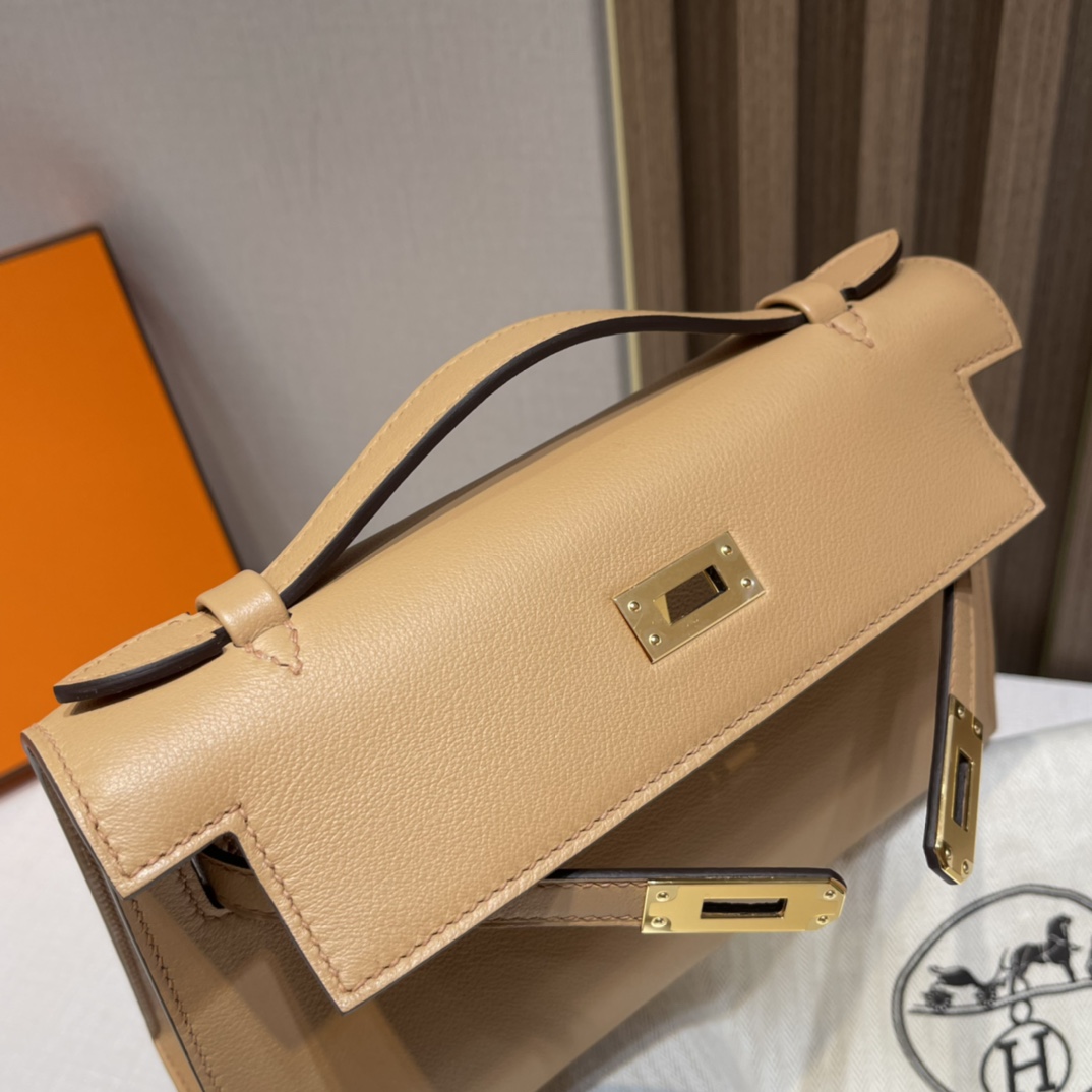 HERMES 爱马仕Mini Kelly 1代 0M 玛萨拉茶色 22cm 银扣 Swift皮 Birkinx娇娇名品