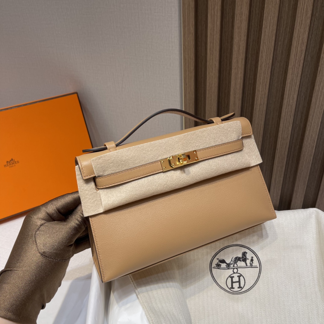 HERMES 爱马仕Mini Kelly 1代 0M 玛萨拉茶色 22cm 银扣 Swift皮 Birkinx娇娇名品
