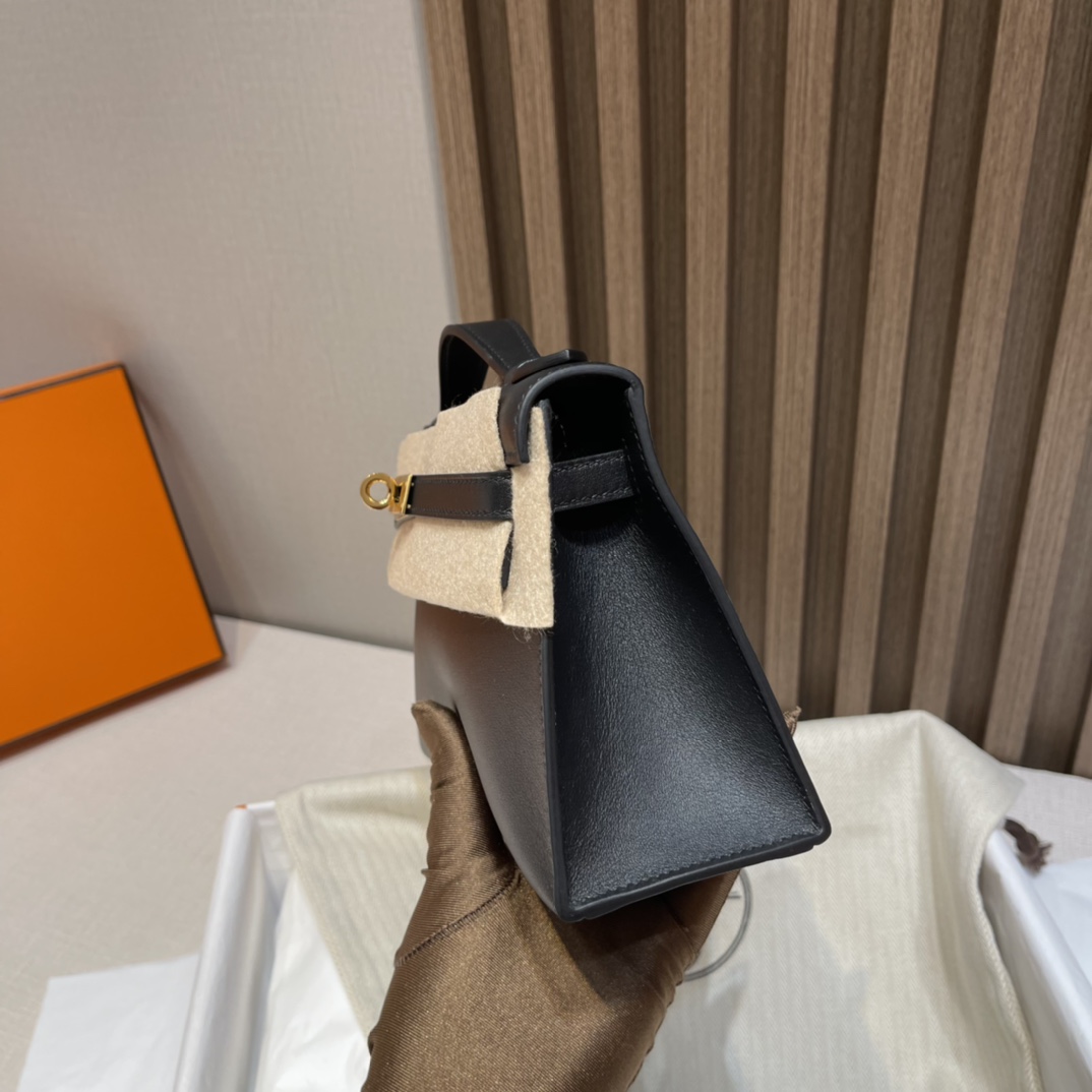 HERMES 爱马仕Mini Kelly 1代 CC89 Nior 经典黑 22cm 金扣 Swift皮 Birkinx娇娇名品