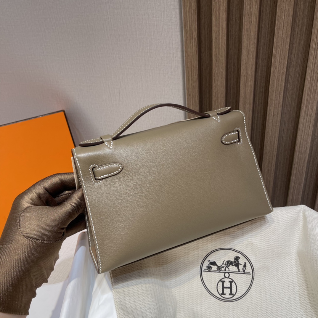 HERMES 爱马仕Mini Kelly 1代 8C Gri Elephant 大象灰 22cm 金扣 Swift皮 Birkinx娇娇名品
