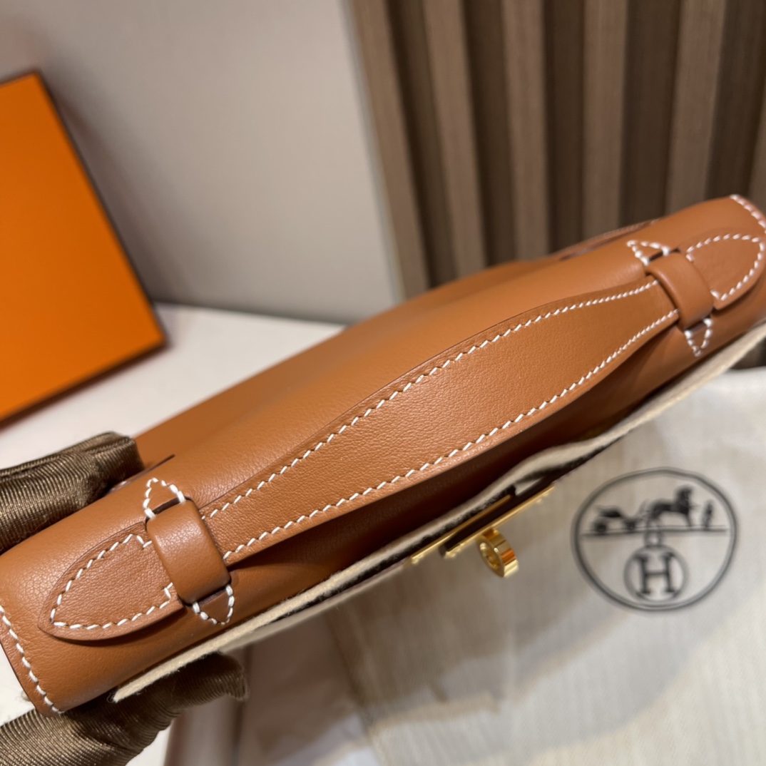 HERMES 爱马仕Mini Kelly 1代 CK37 金棕色 22cm 金扣 Swift皮 Birkinx娇娇名品