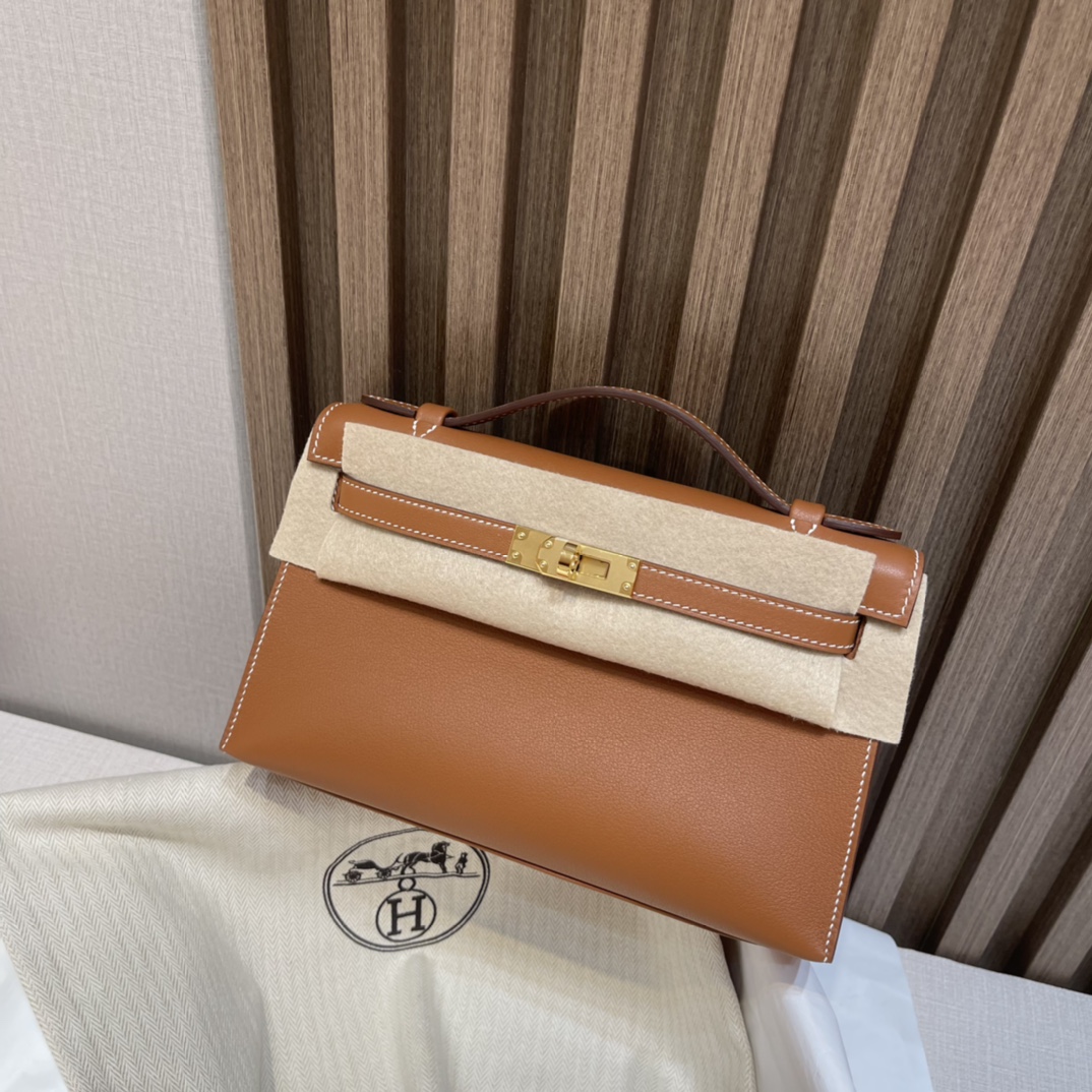 HERMES 爱马仕Mini Kelly 1代 CK37 金棕色 22cm 金扣 Swift皮 Birkinx娇娇名品