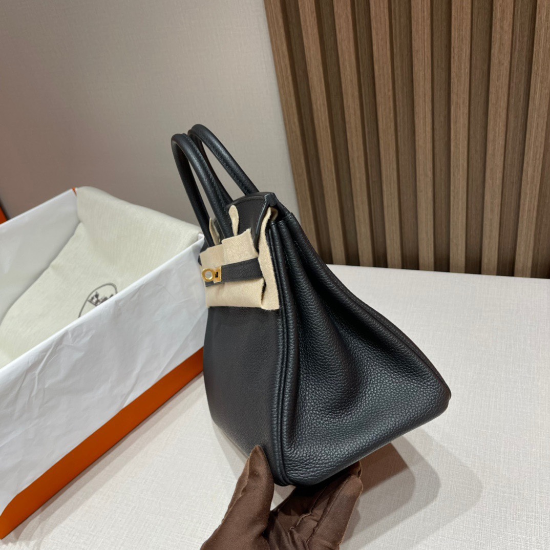 HERMES 爱马仕 Birkin 25cm 89 Nior 经典黑 进口蜜蜡线 全手工制作 娇娇名品
