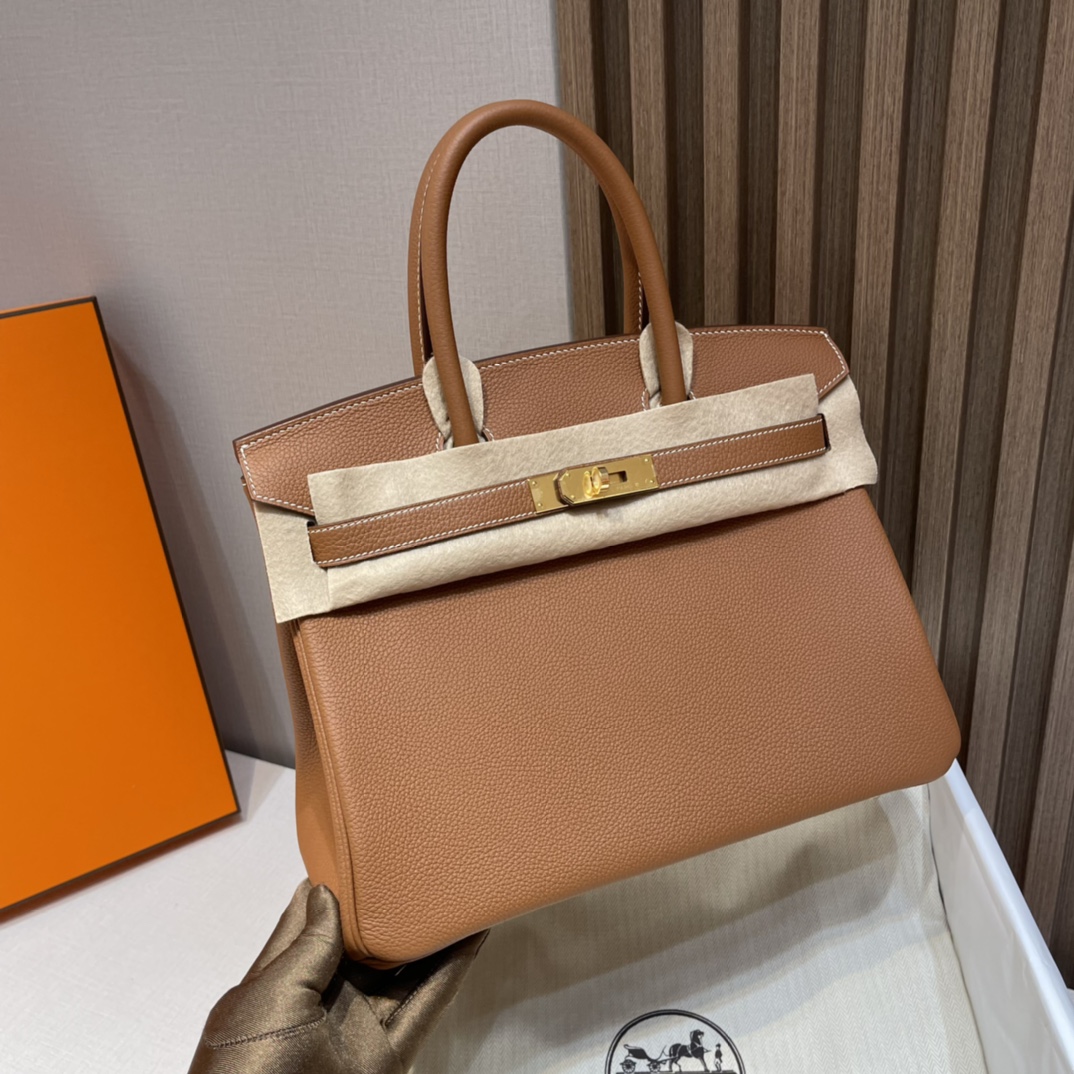 HERMES 爱马仕 Birkin 30cm togo皮 37 金棕Gold 金扣