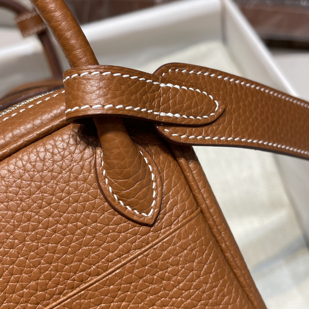 HERMES 爱马仕 Mini Lindy CK37 金棕色 Togo皮 20cm 娇娇名品