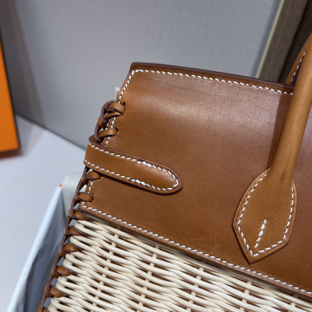 HERMES 爱马仕 Birkin Picnic 野餐包 限量版 CK37 金棕色 高级感拉满 口蜜蜡线 全手工制作