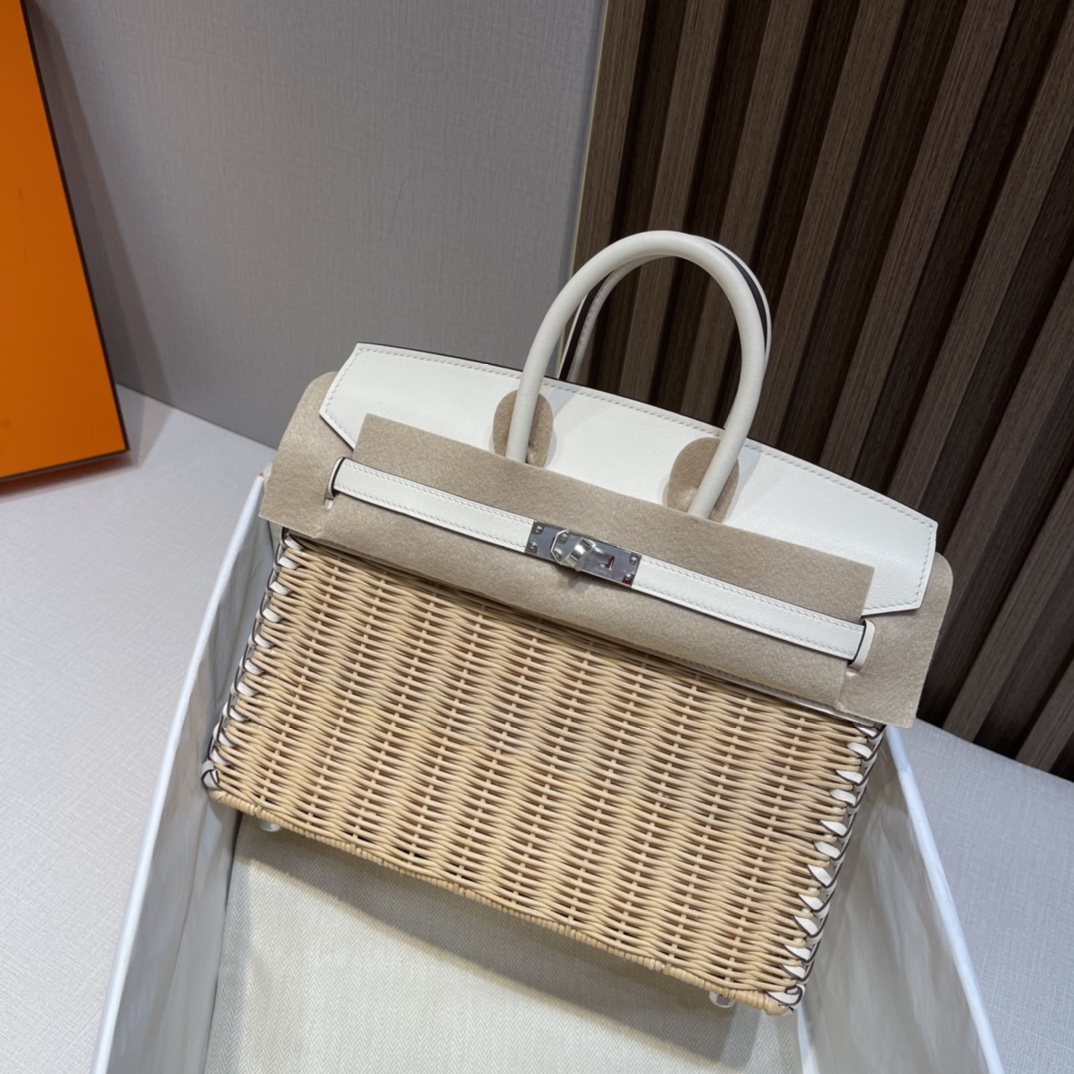 HERMES 爱马仕 Birkin Picnic 野餐包 限量版  i2 奶油白Nata 高级感拉满 口蜜蜡线 全手工制作