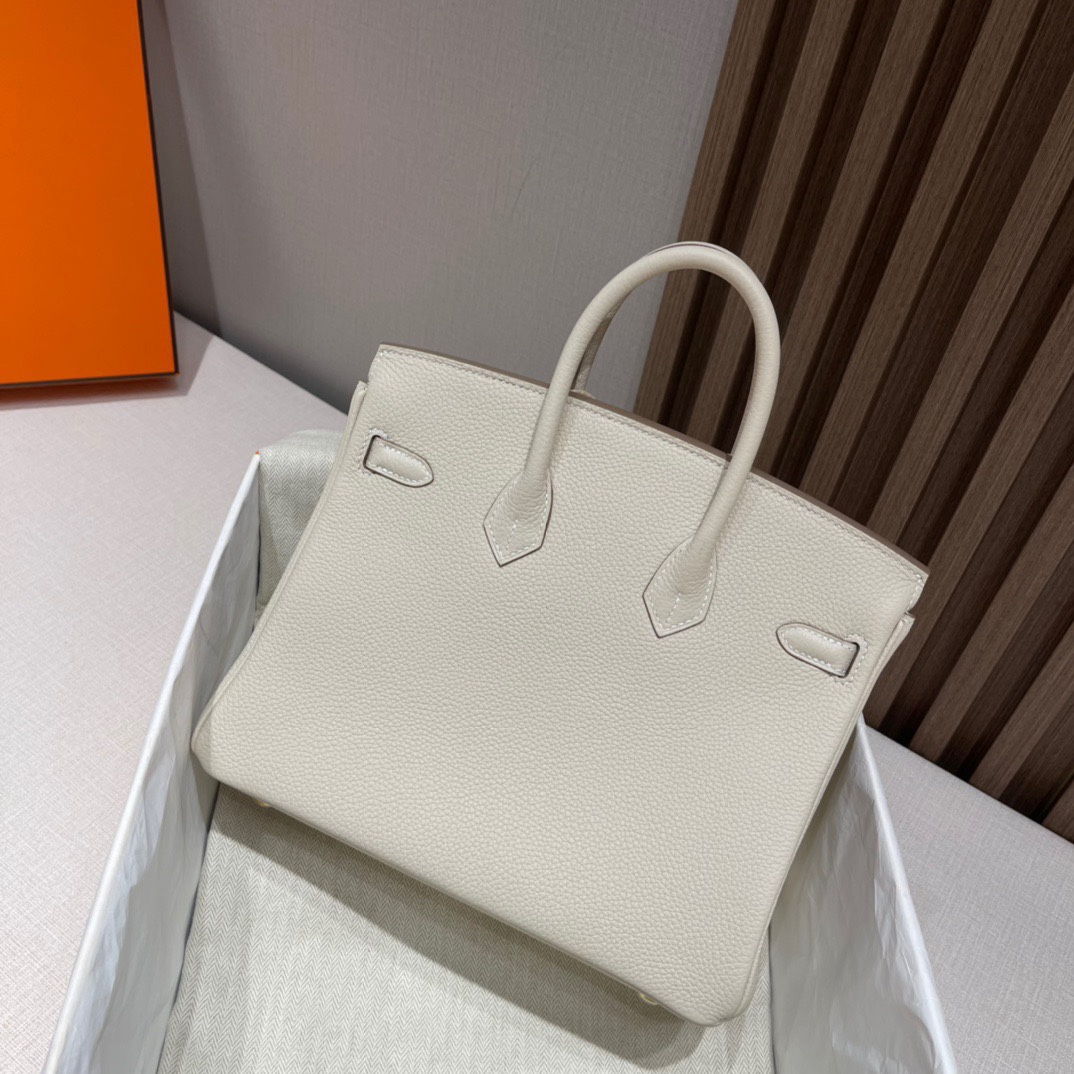 HERMES 爱马仕 Birkin 25cm 10 Craie 奶昔白 进口蜜蜡线 全手工制作 娇娇名品