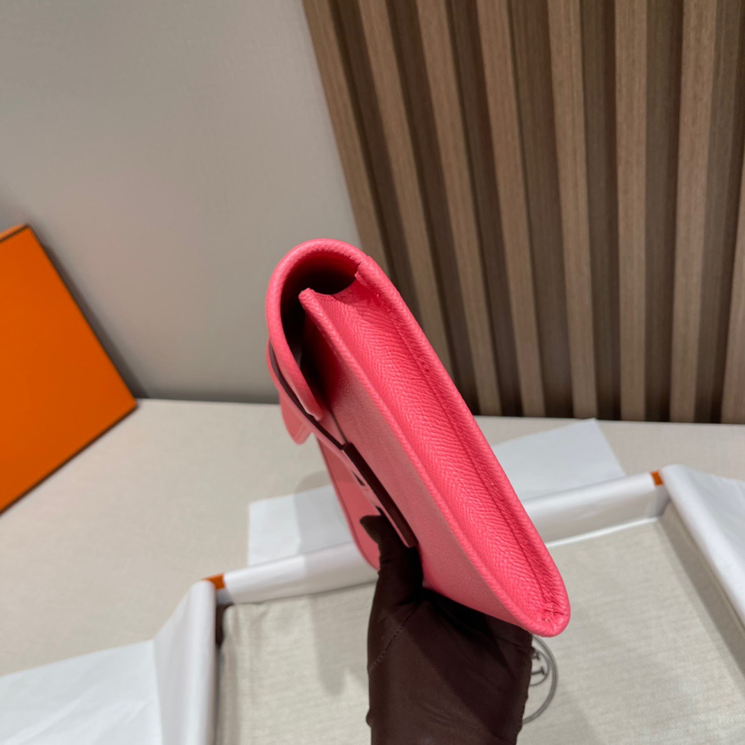 HERMES 爱马仕 Jige Elan 29 Clutch 手拿包 Swift 皮 8W Rose Azalee 杜鹃粉 进口蜜蜡线 全手工制作