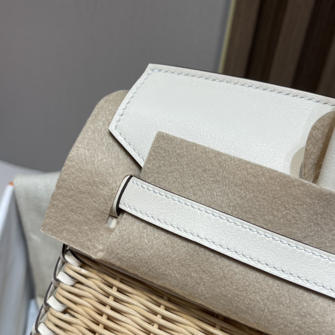 HERMES 爱马仕 Birkin Picnic 野餐包 限量版  i2 奶油白Nata 高级感拉满 口蜜蜡线 全手工制作