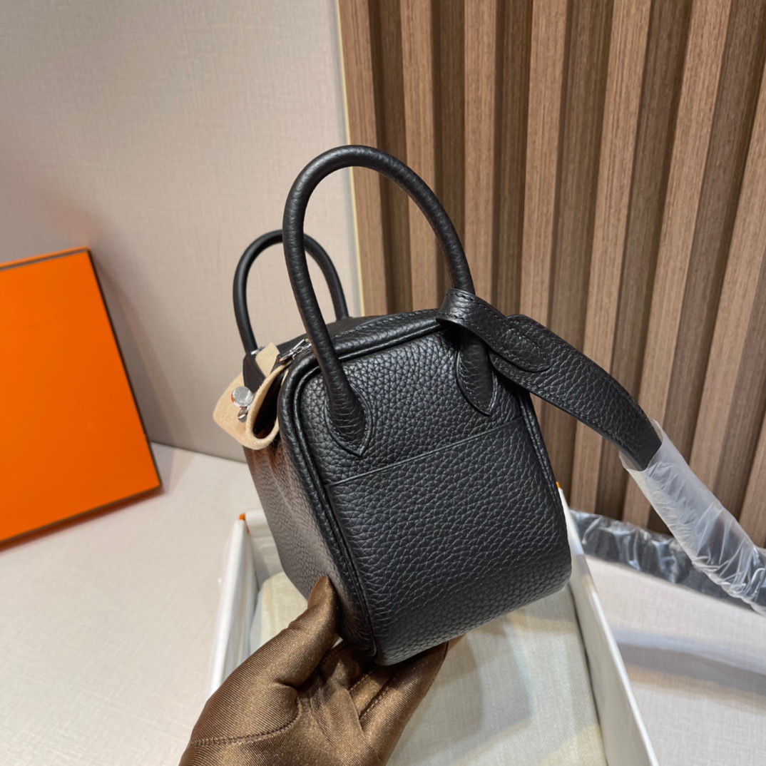 HERMES 爱马仕 Lindy 18cm 89 Nior 经典黑 TOGO 进口蜜蜡线 全手工制作
