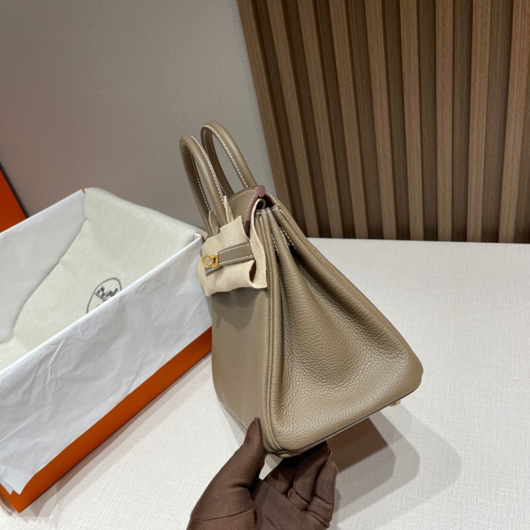 HERMES 爱马仕 Birkin 25cm 8C Gri Elephant 大象灰 进口蜜蜡线 全手工制作 娇娇名品