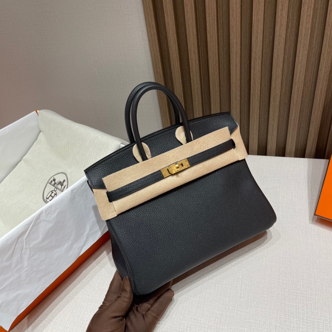 HERMES 爱马仕 Birkin 25cm 89 Nior 经典黑 进口蜜蜡线 全手工制作 娇娇名品