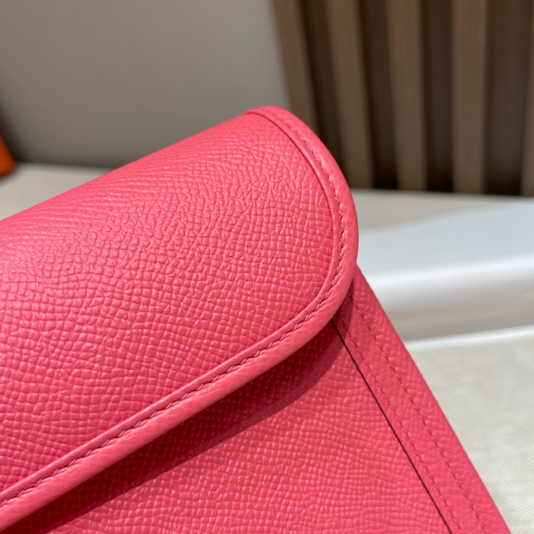 HERMES 爱马仕 Jige Elan 29 Clutch 手拿包 Swift 皮 8W Rose Azalee 杜鹃粉 进口蜜蜡线 全手工制作