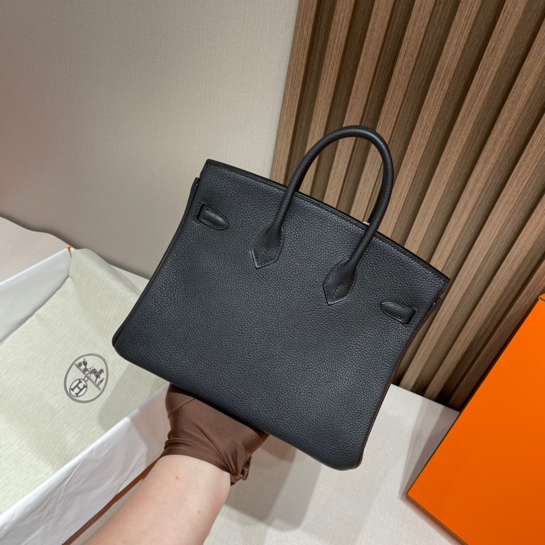 HERMES 爱马仕 Birkin 25cm 89 Nior 经典黑 进口蜜蜡线 全手工制作 娇娇名品