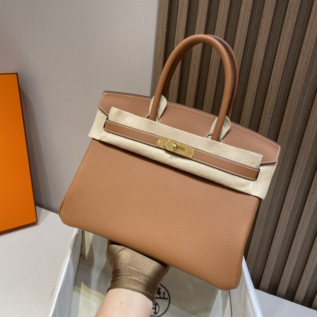 HERMES 爱马仕 Birkin 30cm togo皮 37 金棕Gold 金扣