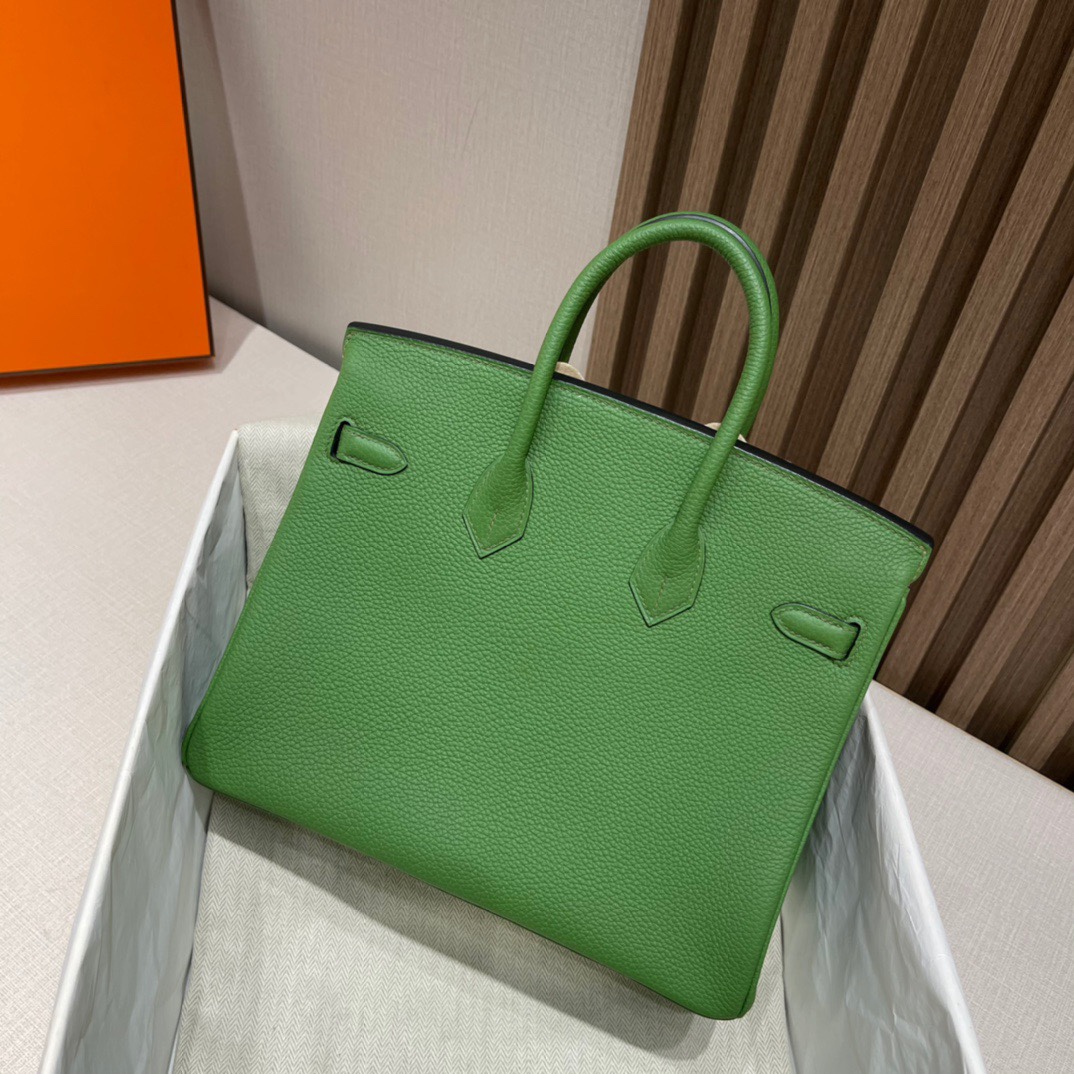 HERMES 爱马仕 Birkin 25cm 1K Bambou竹绿色 进口蜜蜡线 全手工制作 娇娇名品