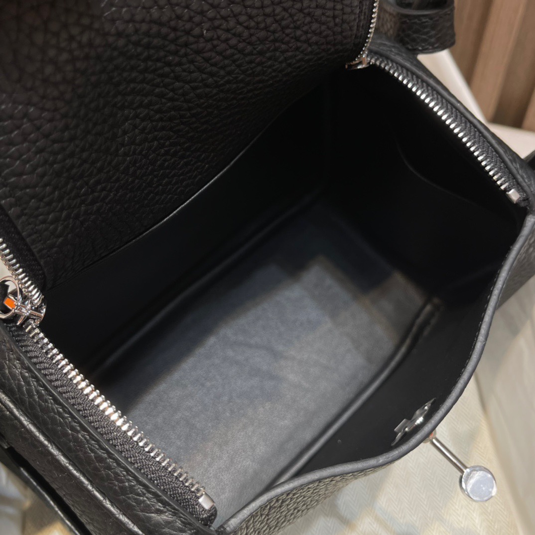 HERMES 爱马仕 Lindy 18cm 89 Nior 经典黑 TOGO 进口蜜蜡线 全手工制作