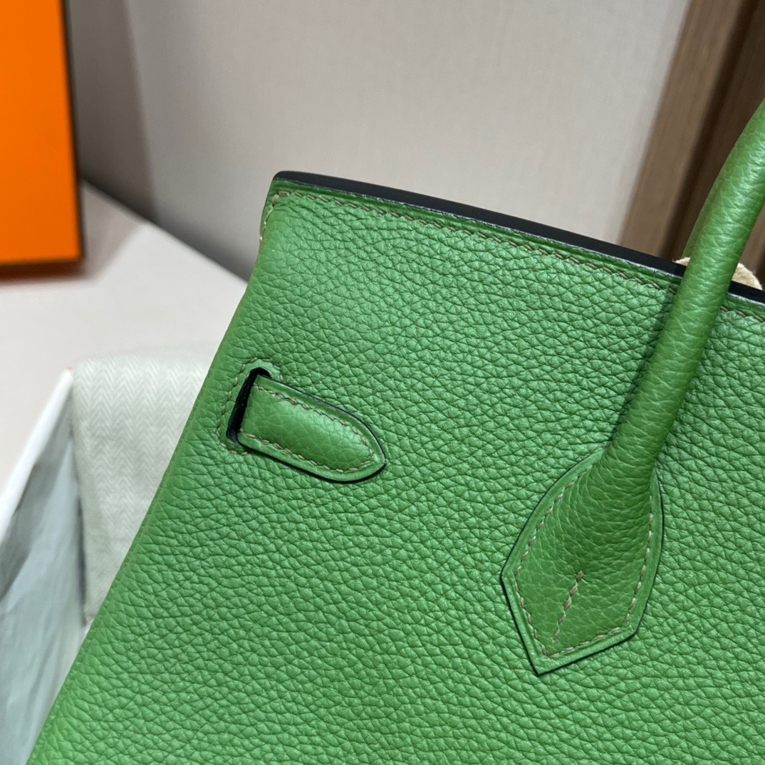 HERMES 爱马仕 Birkin 25cm 1K Bambou竹绿色 进口蜜蜡线 全手工制作 娇娇名品