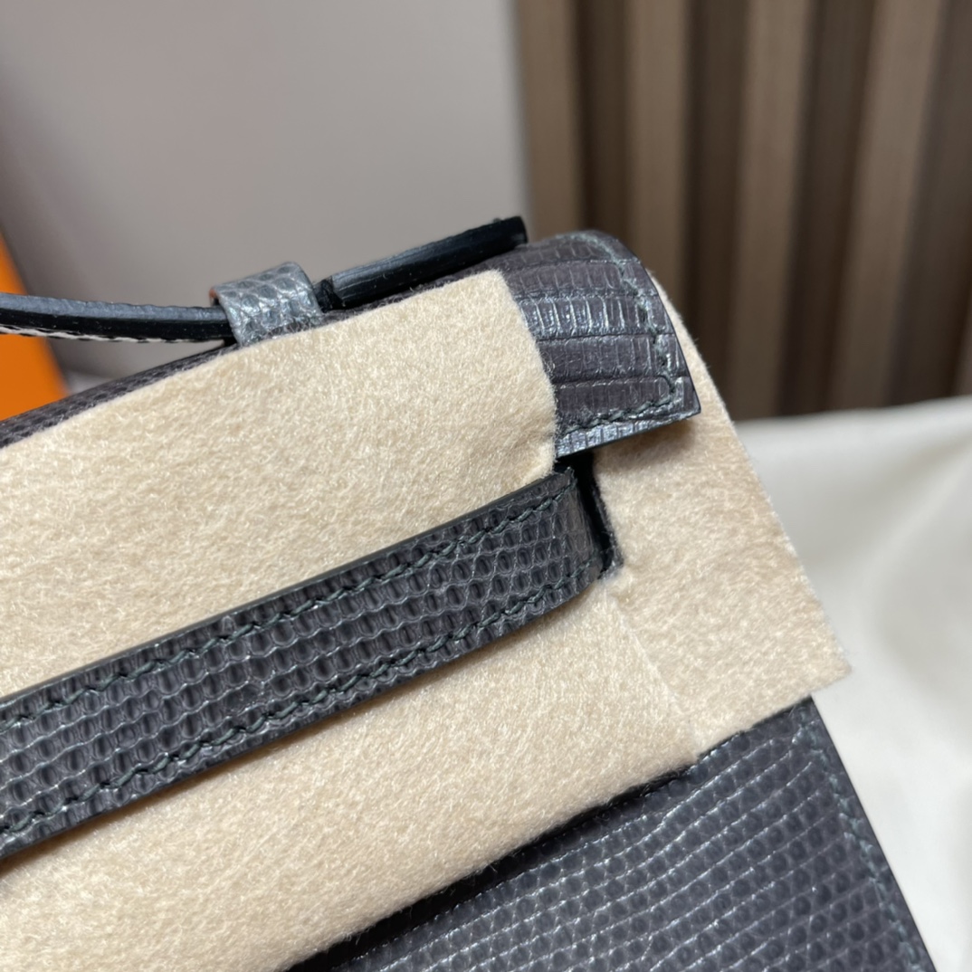 HERMES 爱马仕Mini Kelly 1代 迷你凯莉 81 Gris Tourterelle 斑鸠灰 蜥蜴皮 Birkinx娇娇名品