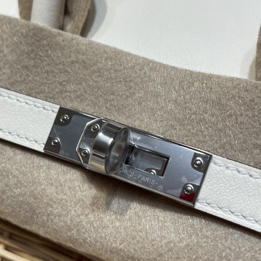 HERMES 爱马仕 Birkin Picnic 野餐包 限量版  i2 奶油白Nata 高级感拉满 口蜜蜡线 全手工制作