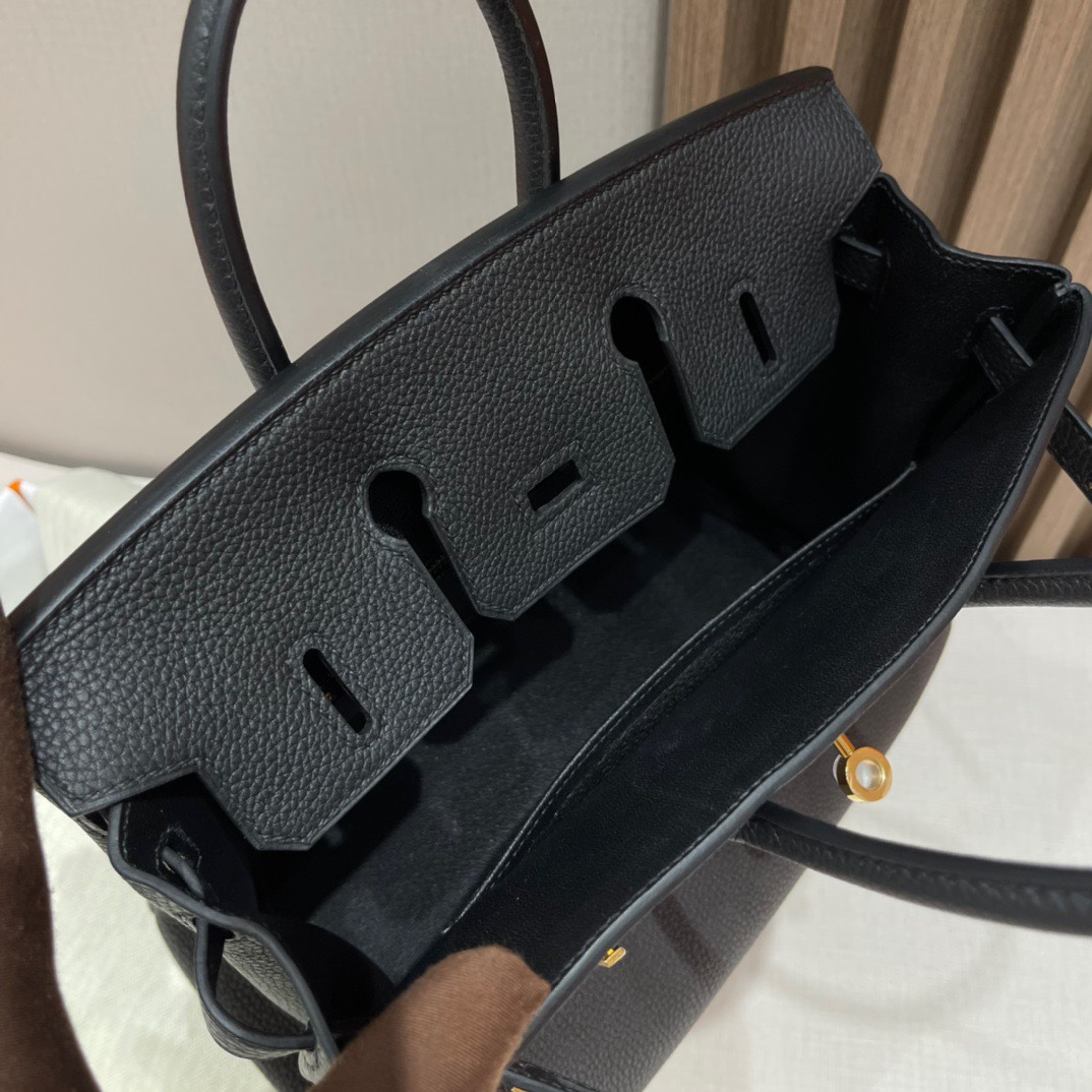 HERMES 爱马仕 Birkin 25cm 89 Nior 经典黑 进口蜜蜡线 全手工制作 娇娇名品