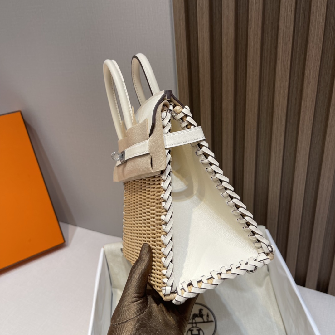 HERMES 爱马仕 Birkin Picnic 野餐包 限量版  i2 奶油白Nata 高级感拉满 口蜜蜡线 全手工制作