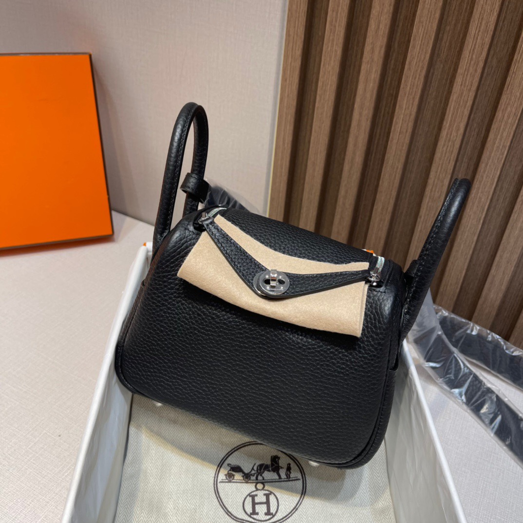 HERMES 爱马仕 Lindy 18cm 89 Nior 经典黑 TOGO 进口蜜蜡线 全手工制作