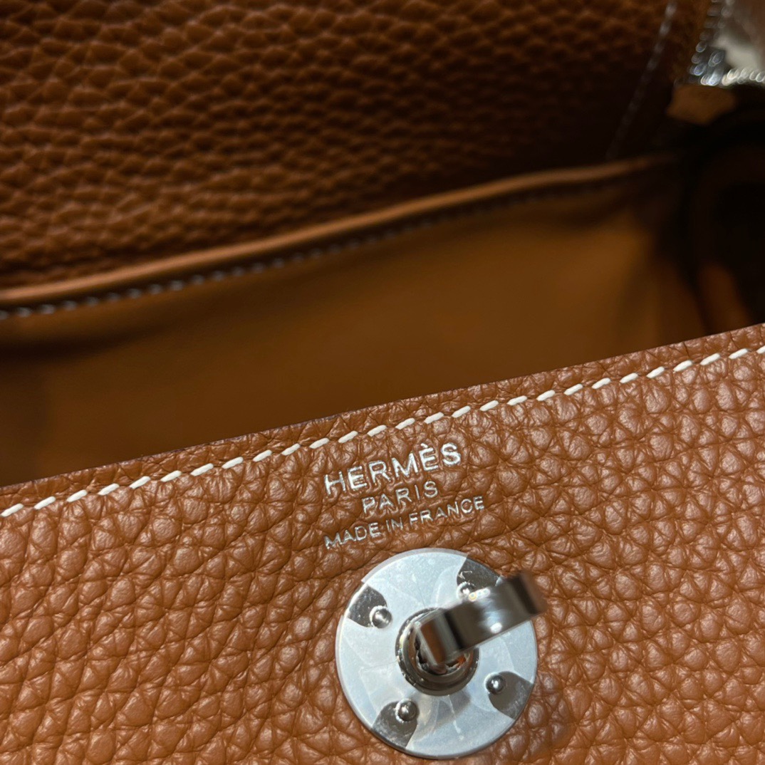HERMES 爱马仕 Lindy 18cm CK37 金棕色 TOGO 进口蜜蜡线 全手工制作