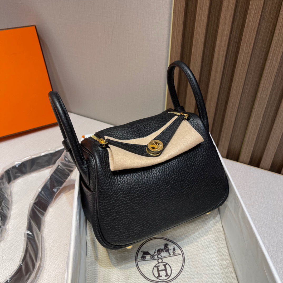 HERMES 爱马仕 Lindy 18cm 89 Nior 经典黑 TOGO 进口蜜蜡线 全手工制作