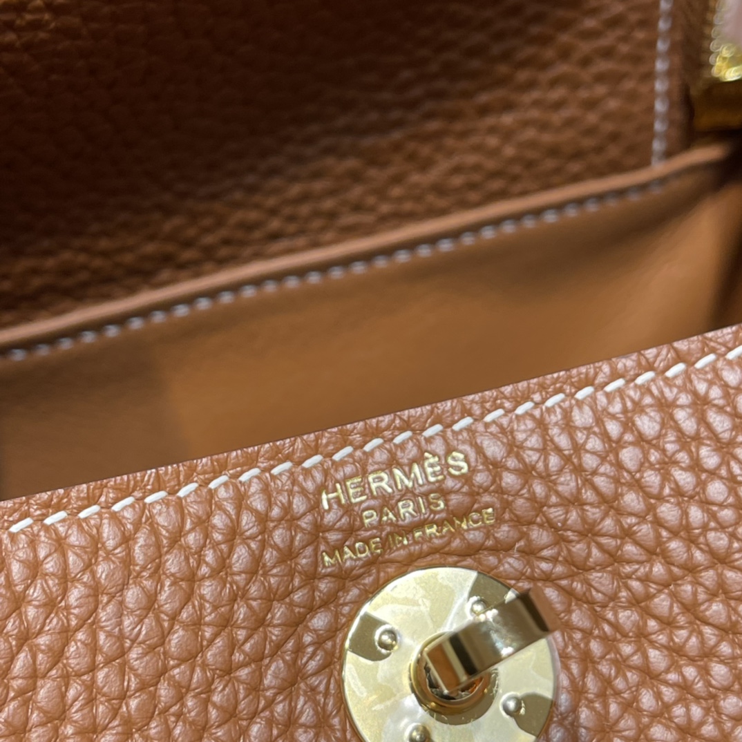 HERMES 爱马仕 Mini Lindy CK37 金棕色 Togo皮 20cm 娇娇名品