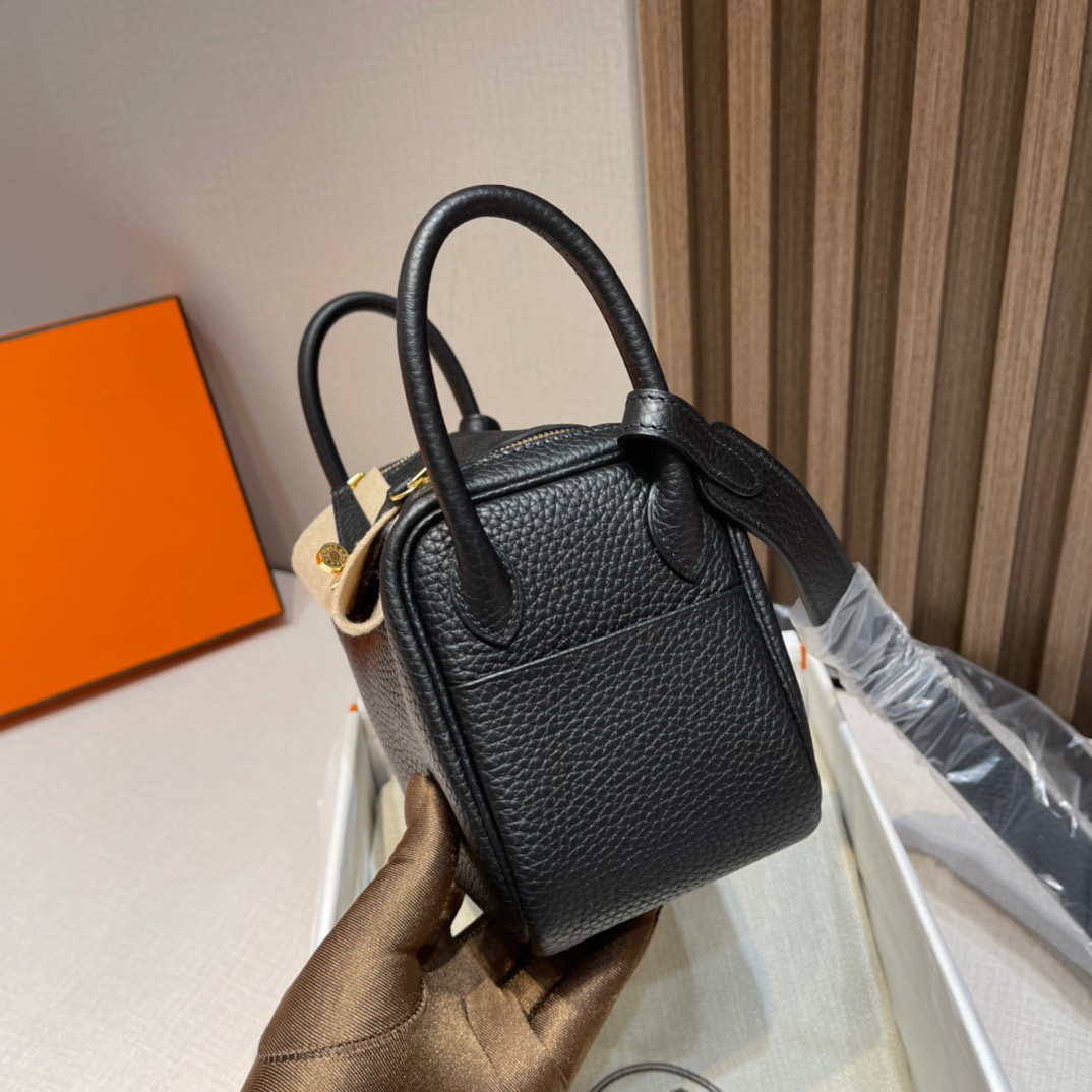 HERMES 爱马仕 Lindy 18cm 89 Nior 经典黑 TOGO 进口蜜蜡线 全手工制作