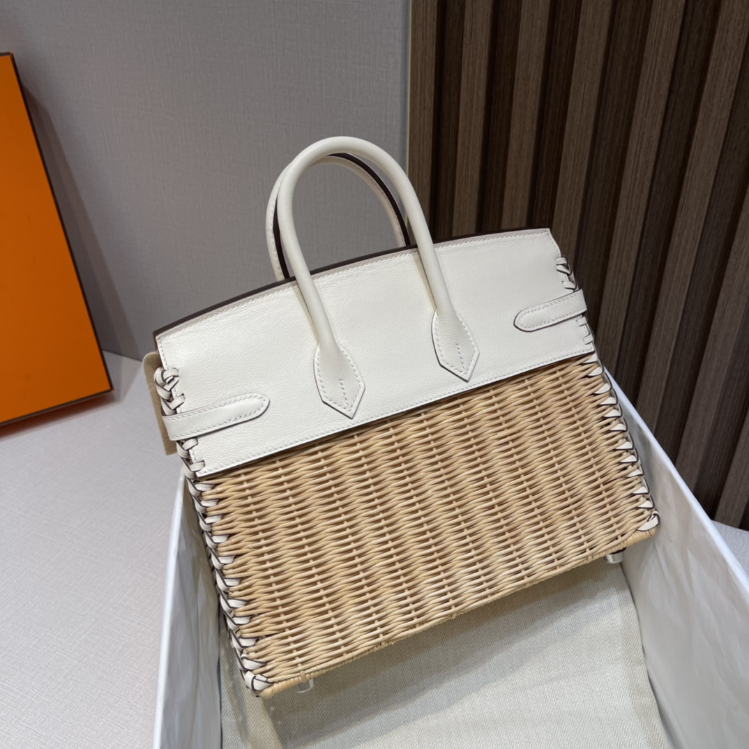 HERMES 爱马仕 Birkin Picnic 野餐包 限量版  i2 奶油白Nata 高级感拉满 口蜜蜡线 全手工制作