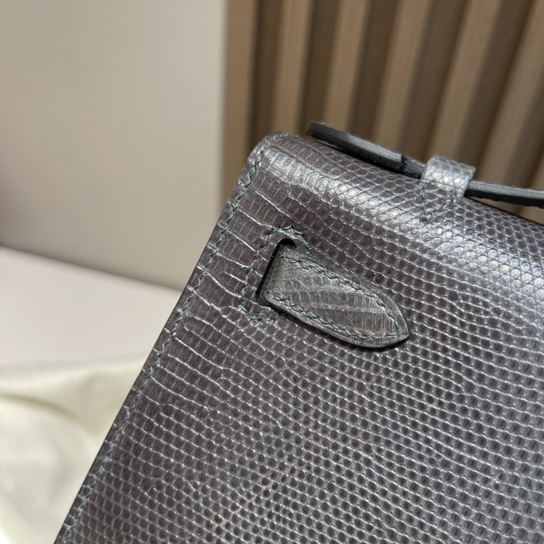 HERMES 爱马仕Mini Kelly 1代 迷你凯莉 81 Gris Tourterelle 斑鸠灰 蜥蜴皮 Birkinx娇娇名品