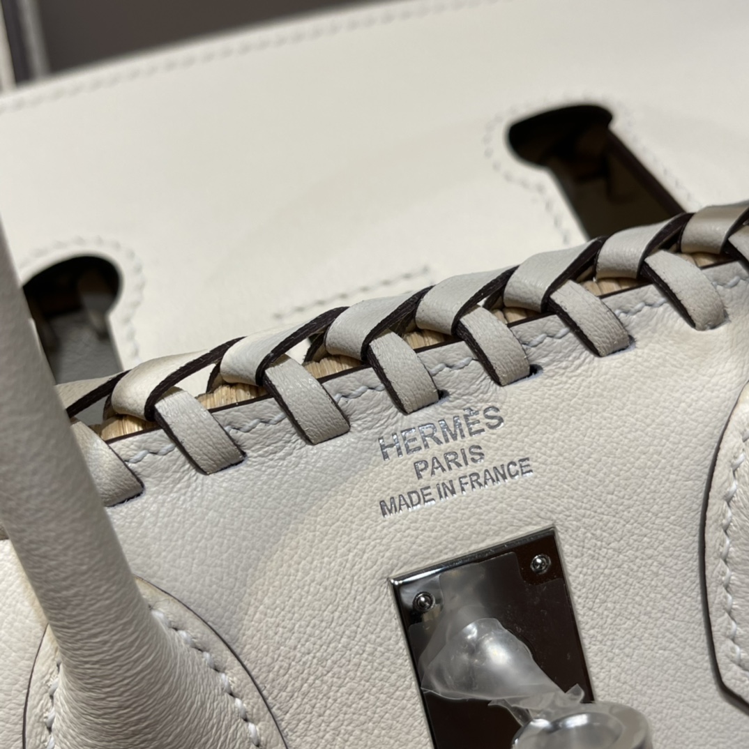 HERMES 爱马仕 Birkin Picnic 野餐包 限量版  i2 奶油白Nata 高级感拉满 口蜜蜡线 全手工制作