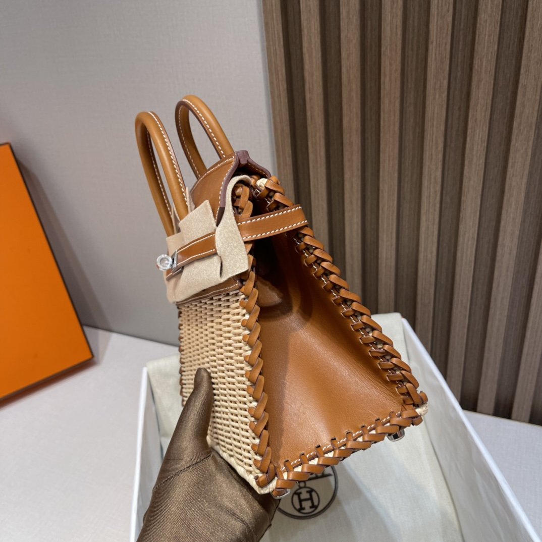 HERMES 爱马仕 Birkin Picnic 野餐包 限量版 CK37 金棕色 高级感拉满 口蜜蜡线 全手工制作
