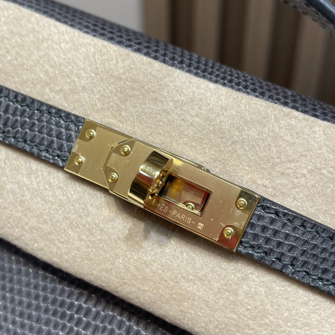 HERMES 爱马仕Mini Kelly 1代 迷你凯莉 81 Gris Tourterelle 斑鸠灰 蜥蜴皮 Birkinx娇娇名品