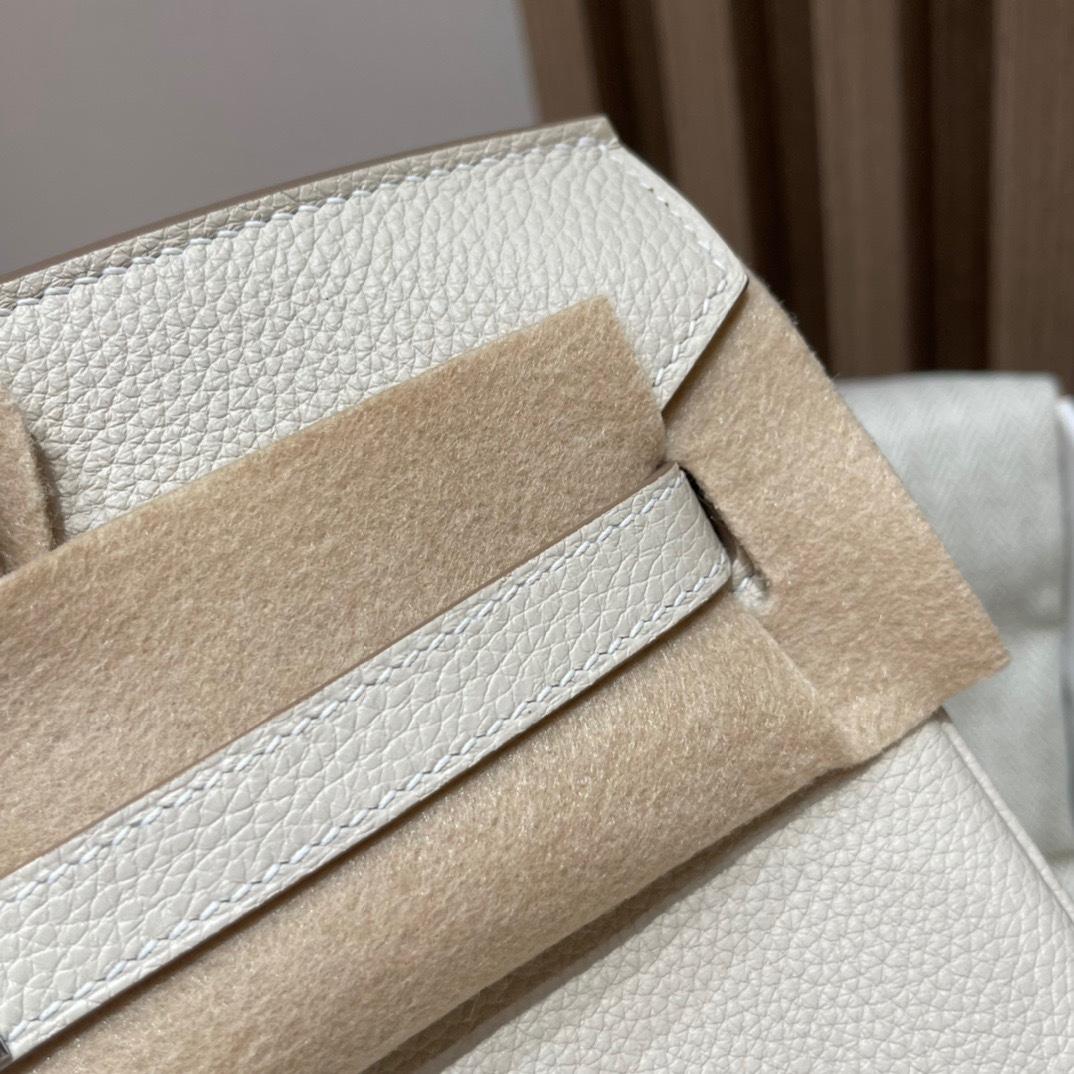 HERMES 爱马仕 Birkin 25cm 10 Craie 奶昔白 进口蜜蜡线 全手工制作 娇娇名品