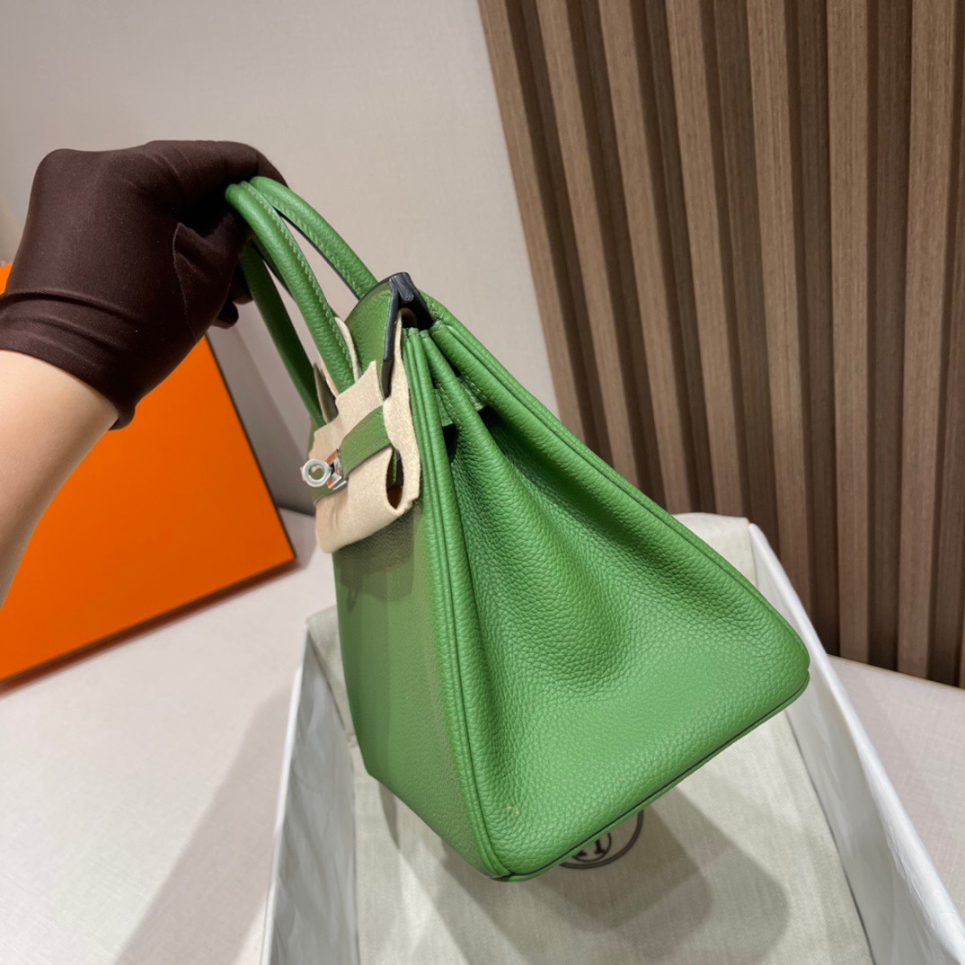 HERMES 爱马仕 Birkin 25cm 1K Bambou竹绿色 进口蜜蜡线 全手工制作 娇娇名品