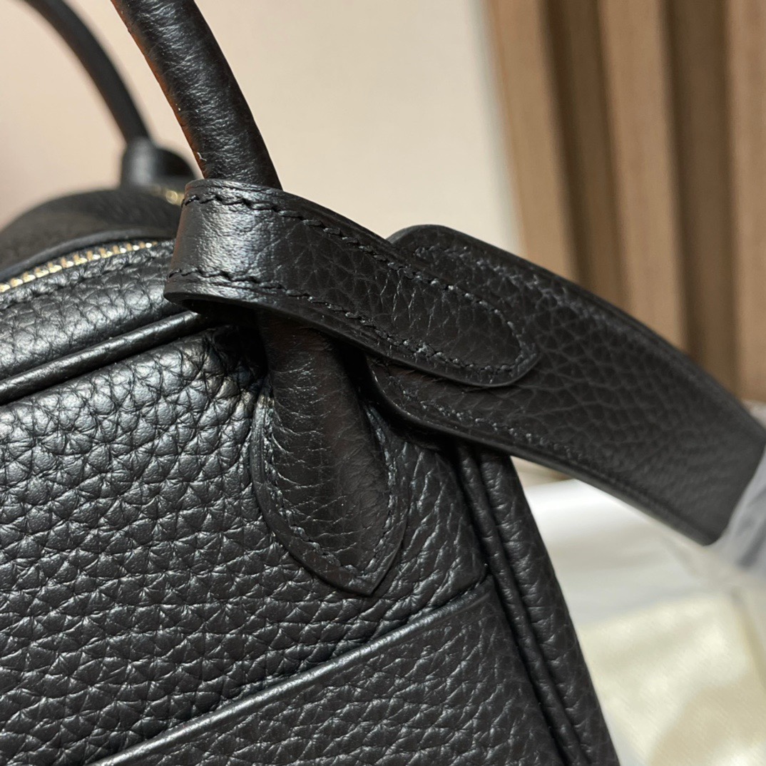 HERMES 爱马仕 Lindy 18cm 89 Nior 经典黑 TOGO 进口蜜蜡线 全手工制作