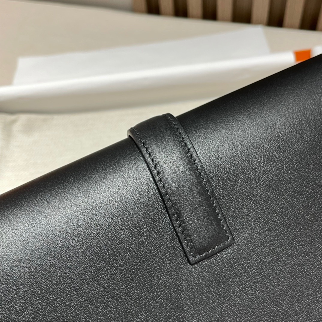 HERMES 爱马仕 Jige Elan 29 Clutch 手拿包 Swift 皮 89 黑色 进口蜜蜡线 全手工制作