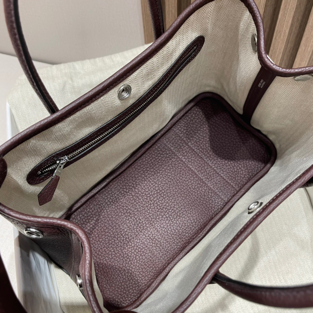 HERMES 爱马仕 Garden Party 30cm Negonda皮 0G 马鞍红Rouge Sellier 耐看的红色 妈咪包通勤包 全手工制作