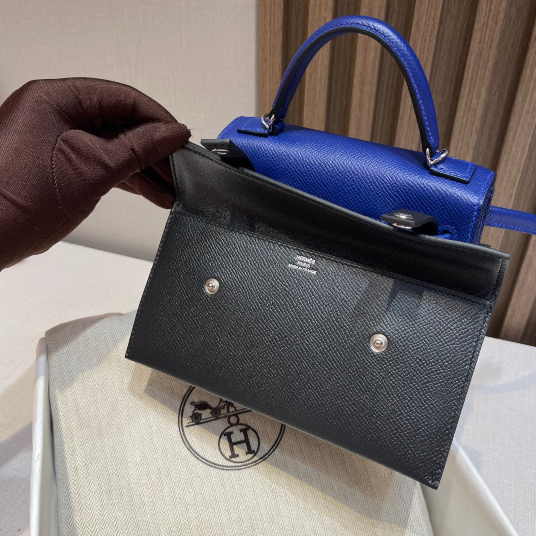 HERMES 爱马仕 Kelly dole picto 马赛克娃娃包 可爱到极致 Kelly doll 7T Bleu electrique皇家蓝 全手工制作
