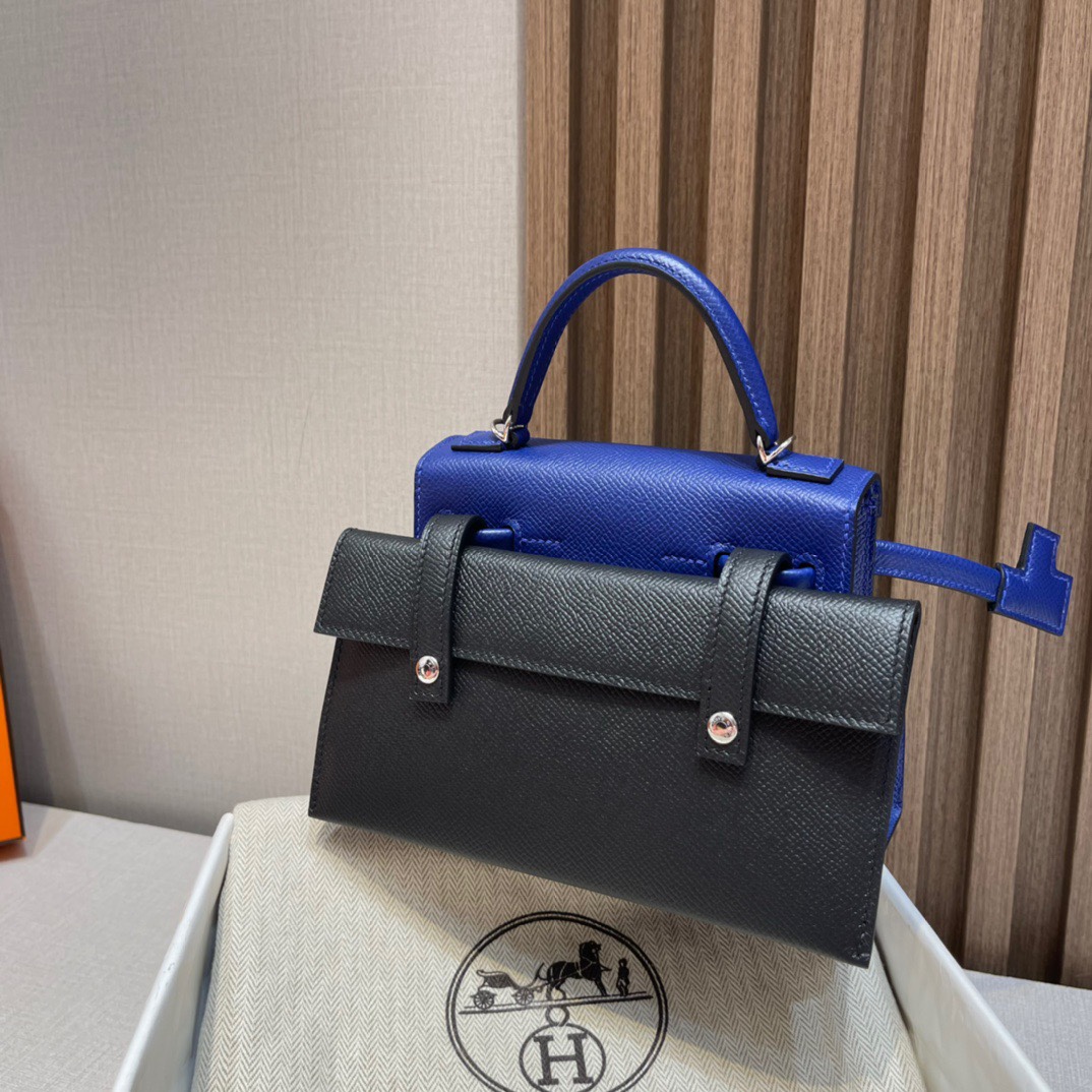 HERMES 爱马仕 Kelly dole picto 马赛克娃娃包 可爱到极致 Kelly doll 7T Bleu electrique皇家蓝 全手工制作